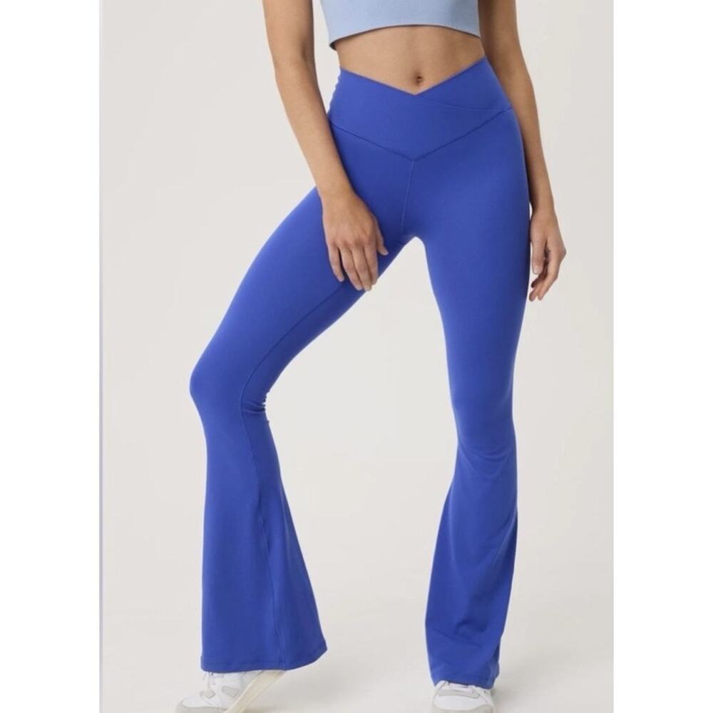 NWT Aerie Offline Vivid Blue Real Me Super Flare Leggings Women's Size Small